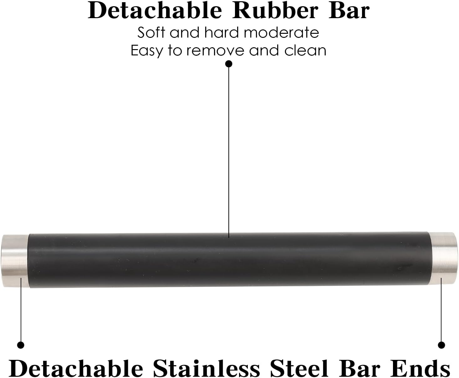 Italian Espresso Knock Box, Stainless Steel, with Detachable Tapping Rod and Anti Slip Rubber Base (Black, 800ml)