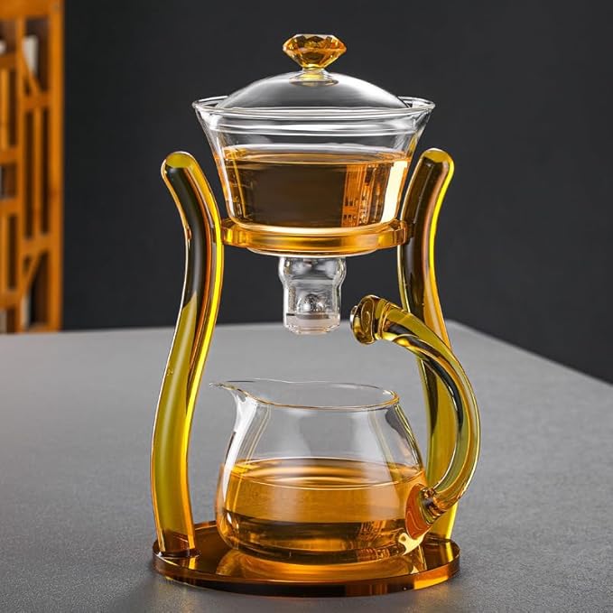 MOZEO Lazy Kungfu Teapot Glass Semi-automatic Tea Maker Suction Automatic Water Brewing Teapot Office Flower Glass Tea Set