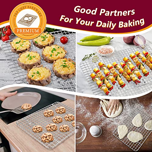 16 + 12.5 + 9 Inch Cookie Baking Sheet Pan with Wire Rack