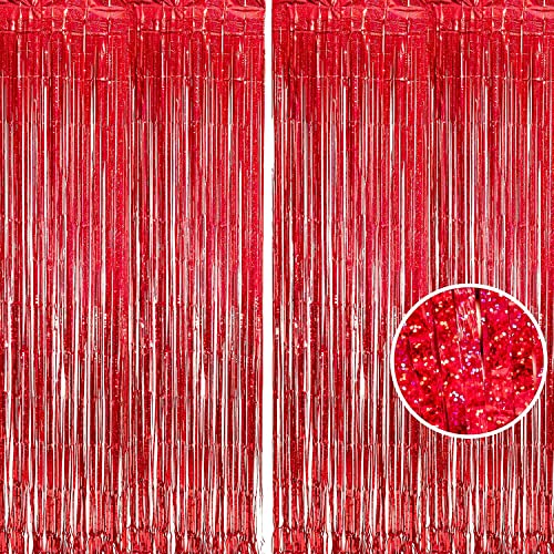 Red Streamers Party Backdrop (2 Count)