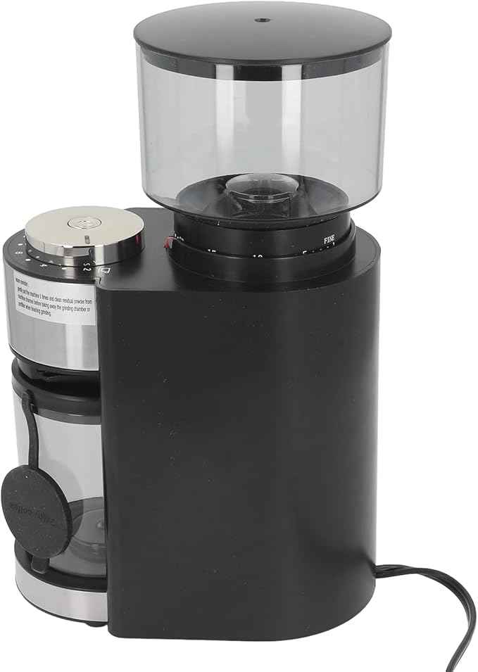 Haofy Coffee Bean Grinder, 150W Electric Burr Steel Blades Coffee Grinder with 25 Grind Setting, Blower, for Pot Siphon Pot French Press Pour Over Pot (US Plug 110V)