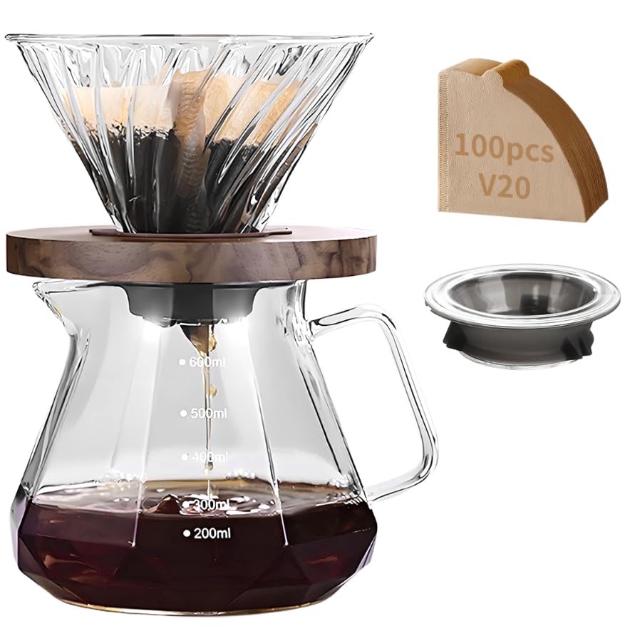 Professional Glass Pour Over Coffee Maker Kit