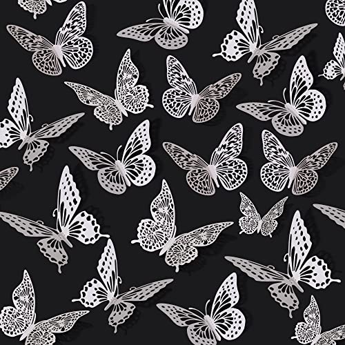 3D Butterfly Wall Decor 48 Pcs Pearl White Butterfly Decorations (48 Count)