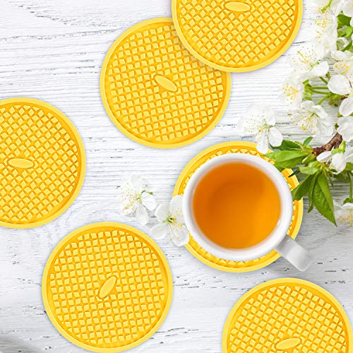 Silicone Coasters [6 Pack] Thickened Drink Coasters with Holder (6 Count)