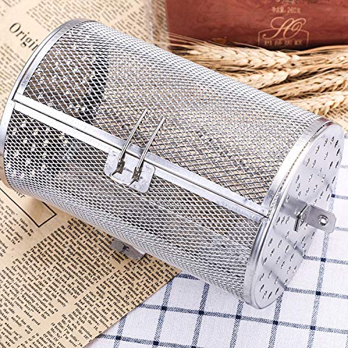 Stainless Steel Rotisserie Grill Roaster Drum Oven Basket Oven Roast Baking Rotary for Peanut Dried Nut Coffee Beans BBQ 5.51 x 10.43 inch