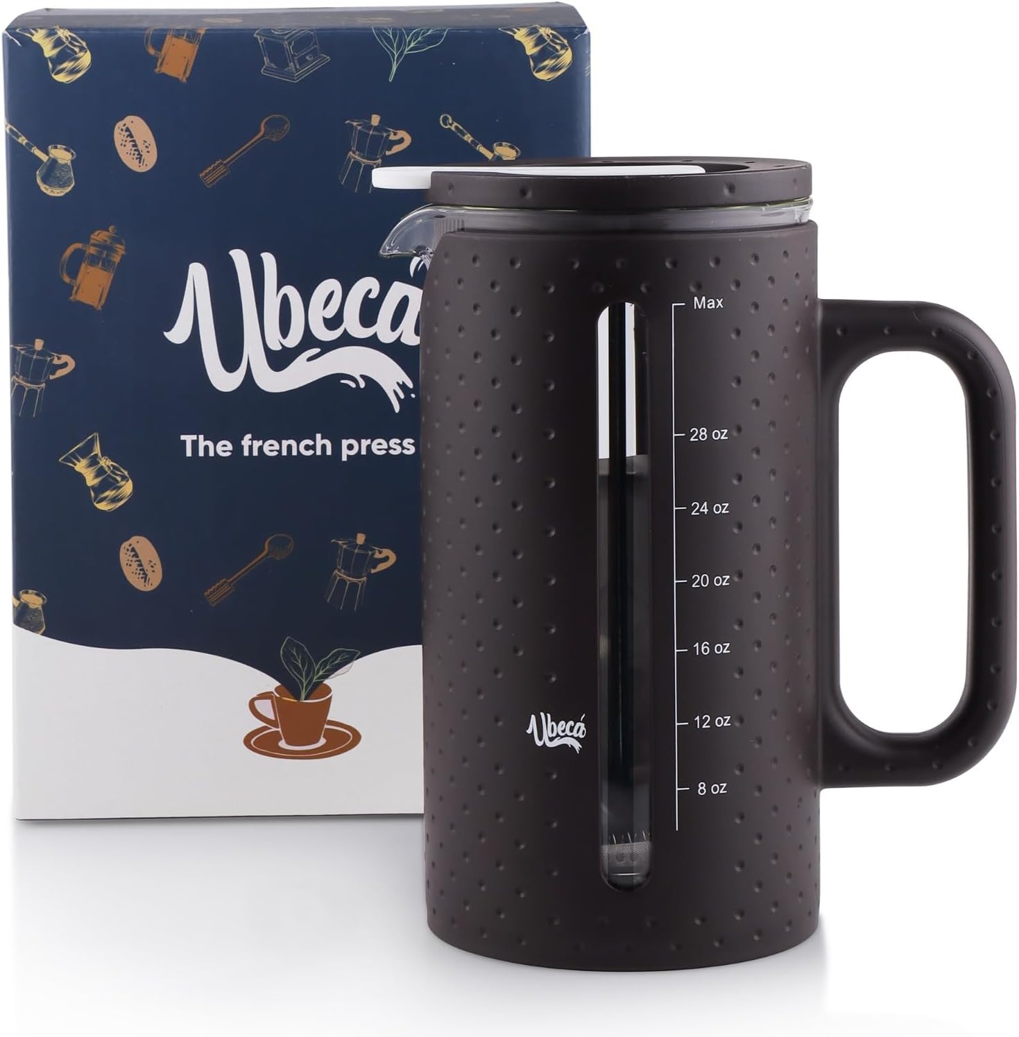 The 34oz Large French Press Coffee Maker – Elegant Borosilicate Glass Carafe, Heat-Resistant & Minimalist Handle, Premium Design for Coffee, Tea & Hot Drinks – BPA-Free 1000ml Coffee Brewer - Blissbrew