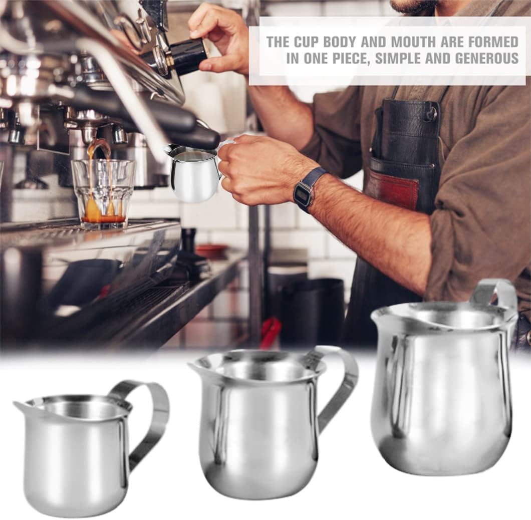 Rolin Roly 240ML Milk Frothing Pitcher Stainless Steel Small Bell-Shaped Creamer Coffee Jug for Barista Cappuccino Espresso Cups Latte Art Pitcher