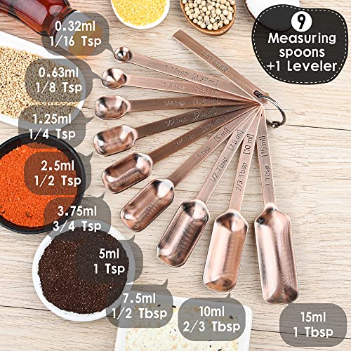 Copper Measuring Spoons Set 10