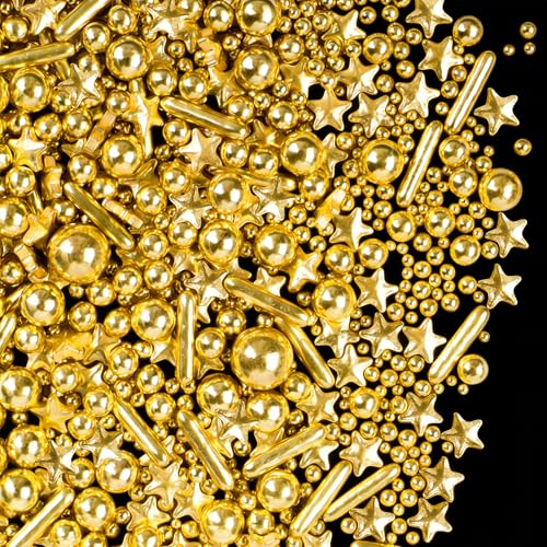 Gold Sprinkles for Cake Decorating (4.6 Ounce)