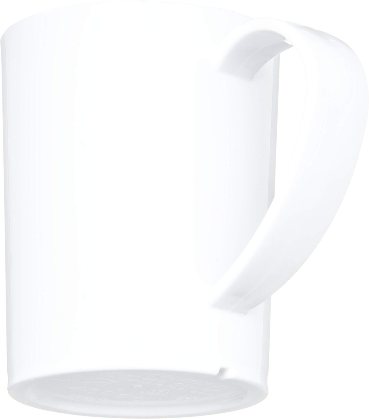 Stackable white coffee mugs saving storage space