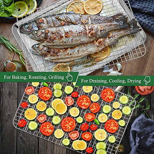 17.5 Inch Cookie Baking Sheet Pan with Wire Rack