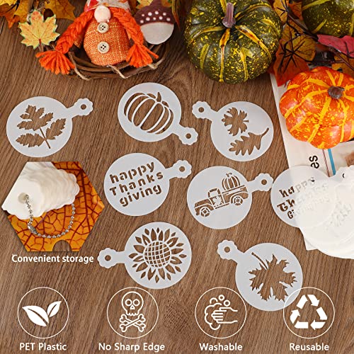 Thanksgiving Cookie Stencils 36Pcs Reusable Fall Cake Coffee Dessert Decor (36 Count)