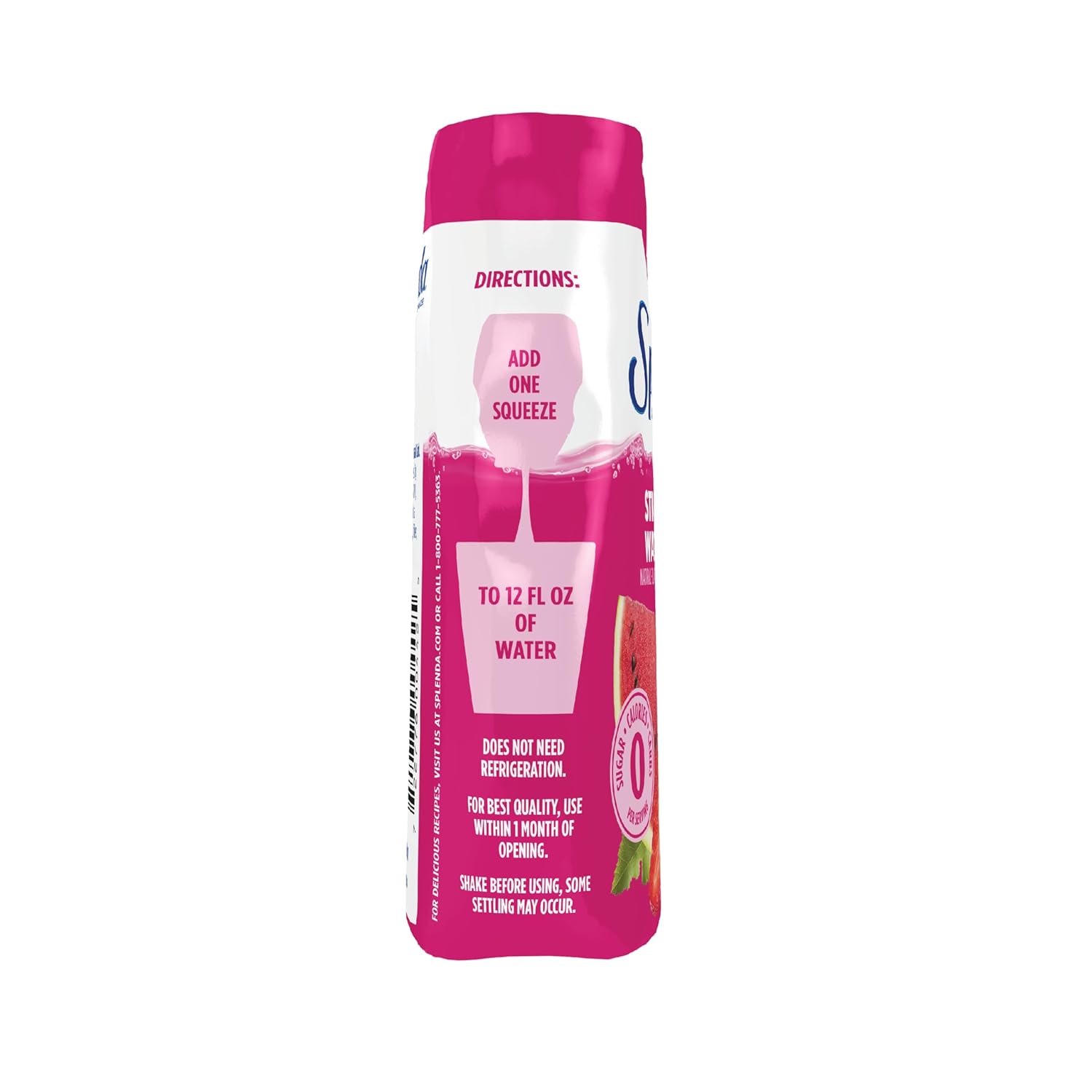 SPLENDA Liquid Water Enhancer Drops, Sugar Free, Zero Calorie, Natural Flavor, Concentrated Drink Mix, 3.11 Fl Oz Each Bottle (Strawberry Watermelon, 1 Pack)