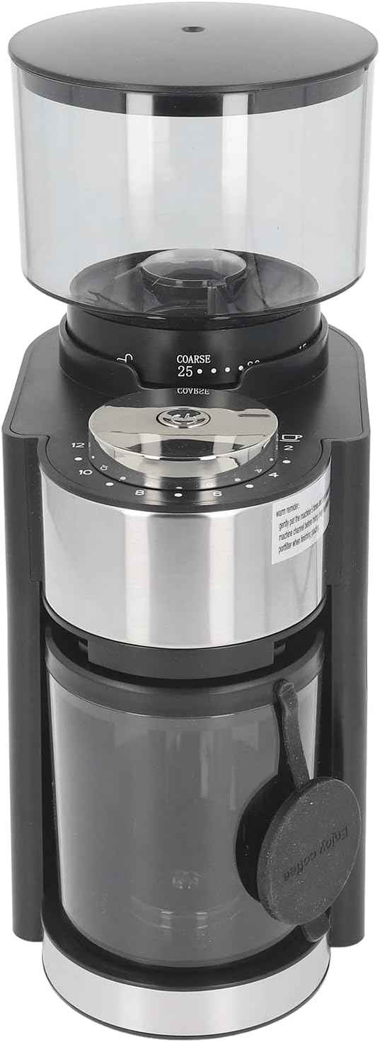 Home Kitchen Steel Blades Coffee Grinder with 25 Grind Setting Blower for Pot Siphon Pot French Press Pour Over Pot Coffee Bean Grinder 150W Electric Burr (US Plug 110V)