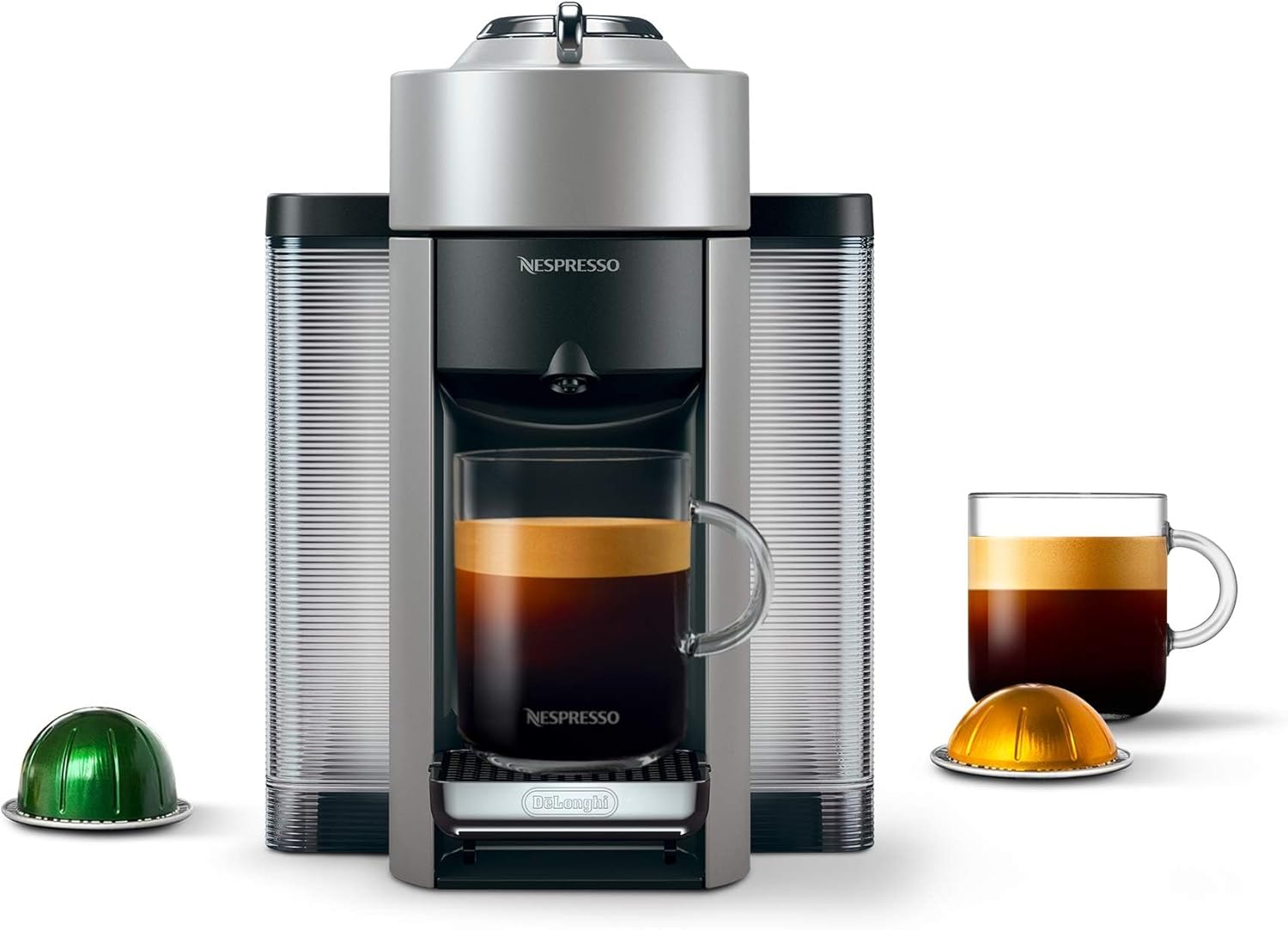 Nespresso Vertuo Coffee and Espresso Machine by De'Longhi, 1597 milliliters, Silver - Blissbrew