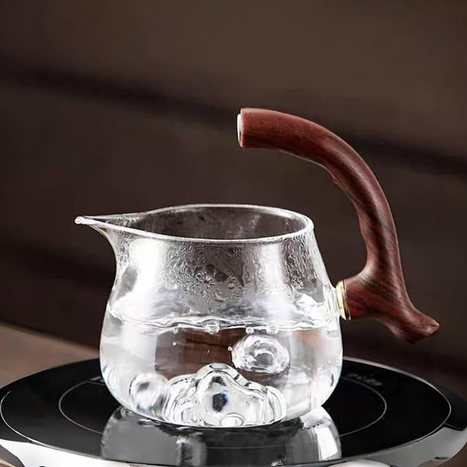 Chinese Gongfu Tea Set - Glass Teapot with Infuser Semi Automatic Tea Maker Set for Loose Leaf Tea (Include 6 cups)