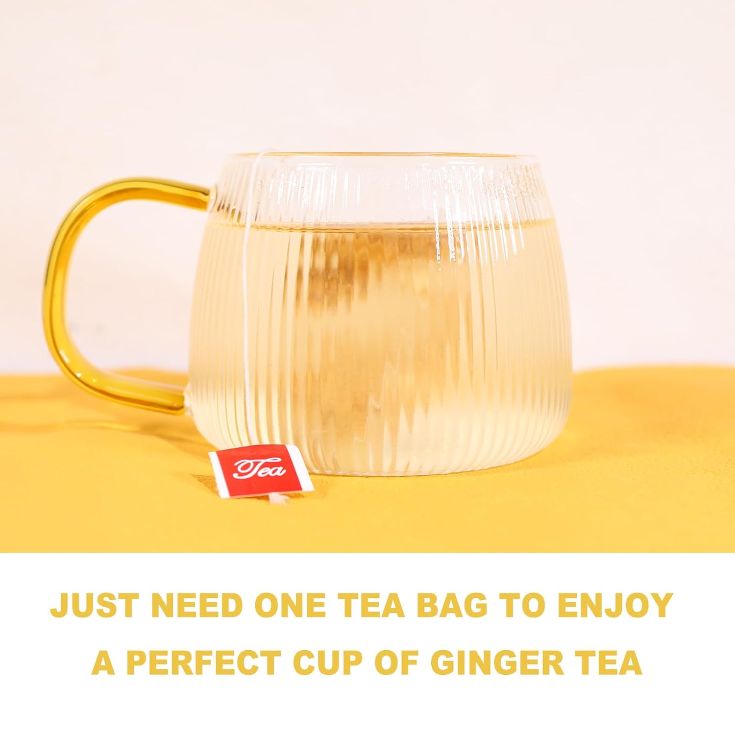 TEARELAE - Ginger Tea Bags, 64 Count - 100% Pure Ginger Root Tea, Soothing & Spicy - Non-GMO - Caffeine-free - Aid Digestion & Support Respiratory
