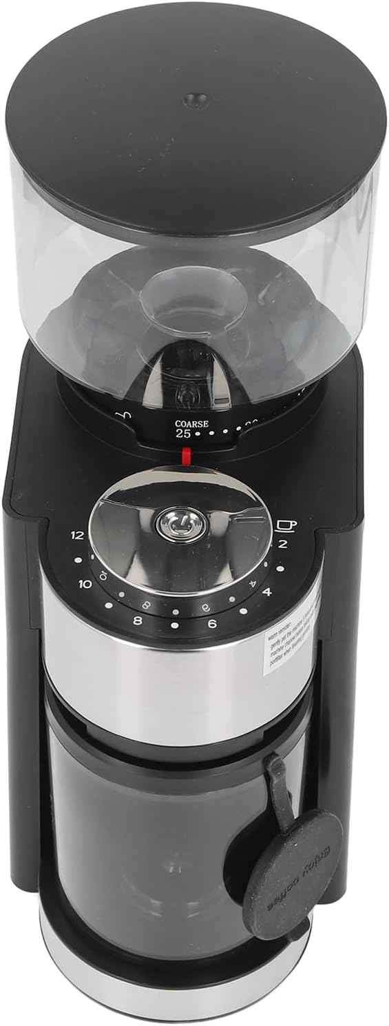 Home Kitchen Steel Blades Coffee Grinder with 25 Grind Setting Blower for Pot Siphon Pot French Press Pour Over Pot Coffee Bean Grinder 150W Electric Burr (US Plug 110V)