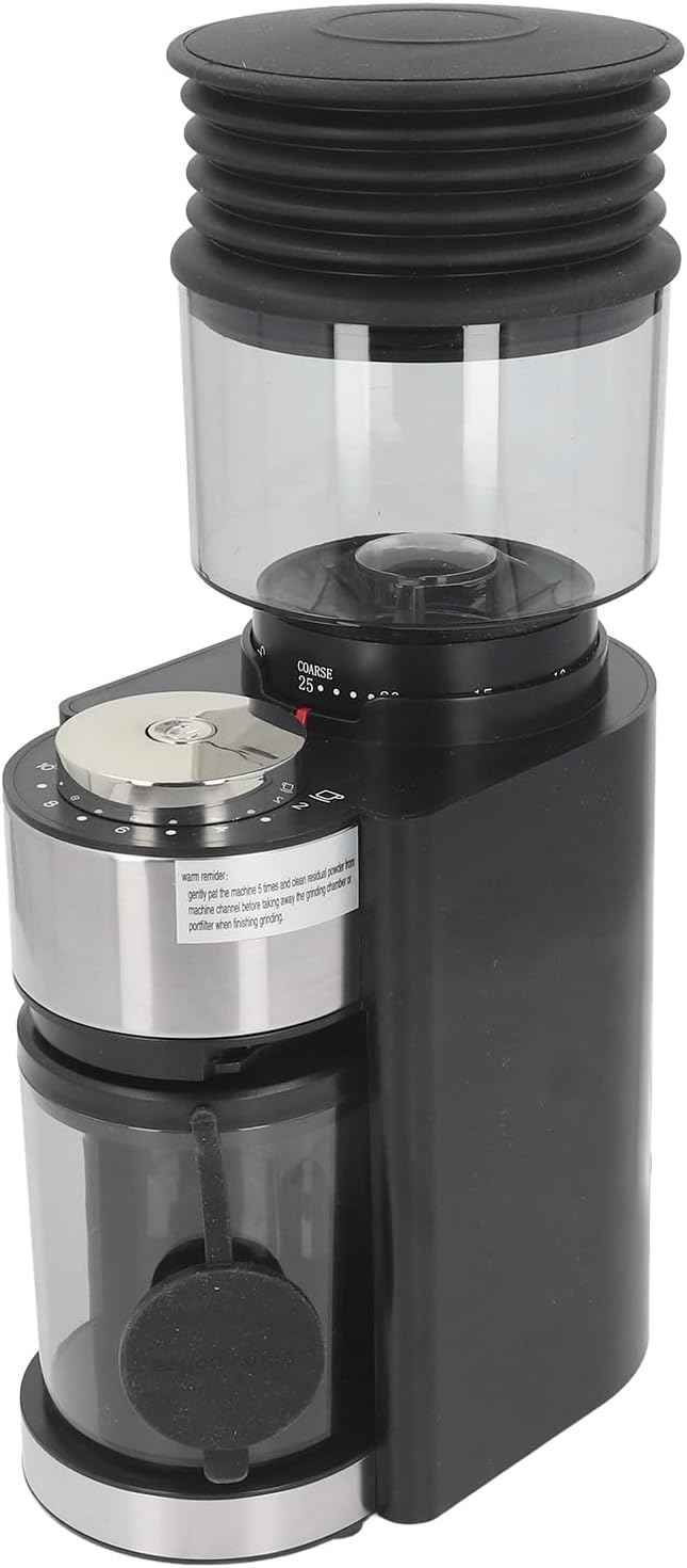 Home Kitchen Steel Blades Coffee Grinder with 25 Grind Setting Blower for Pot Siphon Pot French Press Pour Over Pot Coffee Bean Grinder 150W Electric Burr (US Plug 110V)