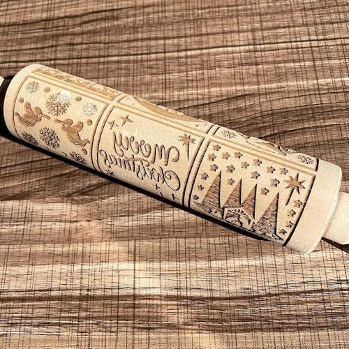 Christmas Wooden Rolling Pin for Baking