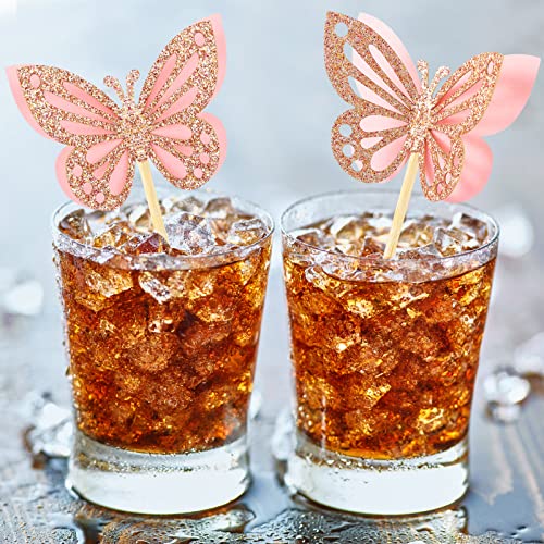 48 Pcs Butterfly Cupcake Toppers 3D