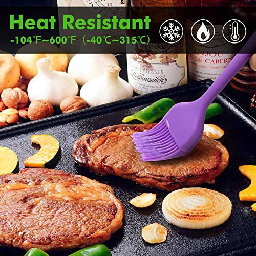 600℉ Heat Resistant BPA Free Silicone Marinading Meat Grill Basting Pastry Brush for Oil Butter Sauce Sausages Desserts Turkey Baster Grill Barbecue