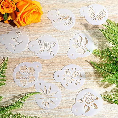 30 Pack Coffee Stencils Reusable Plastic Latte Art Cake (30 Count)