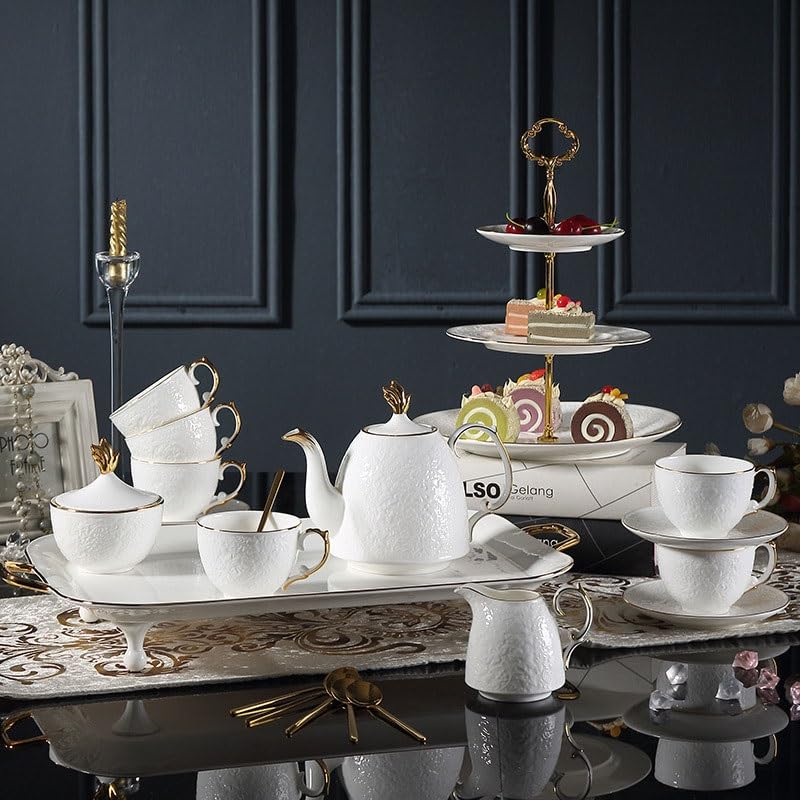 Light Luxury Bone China Coffee Cup Afternoon Tea Teapot Sets Banquet Set Bring Tray of Wedding Gifts