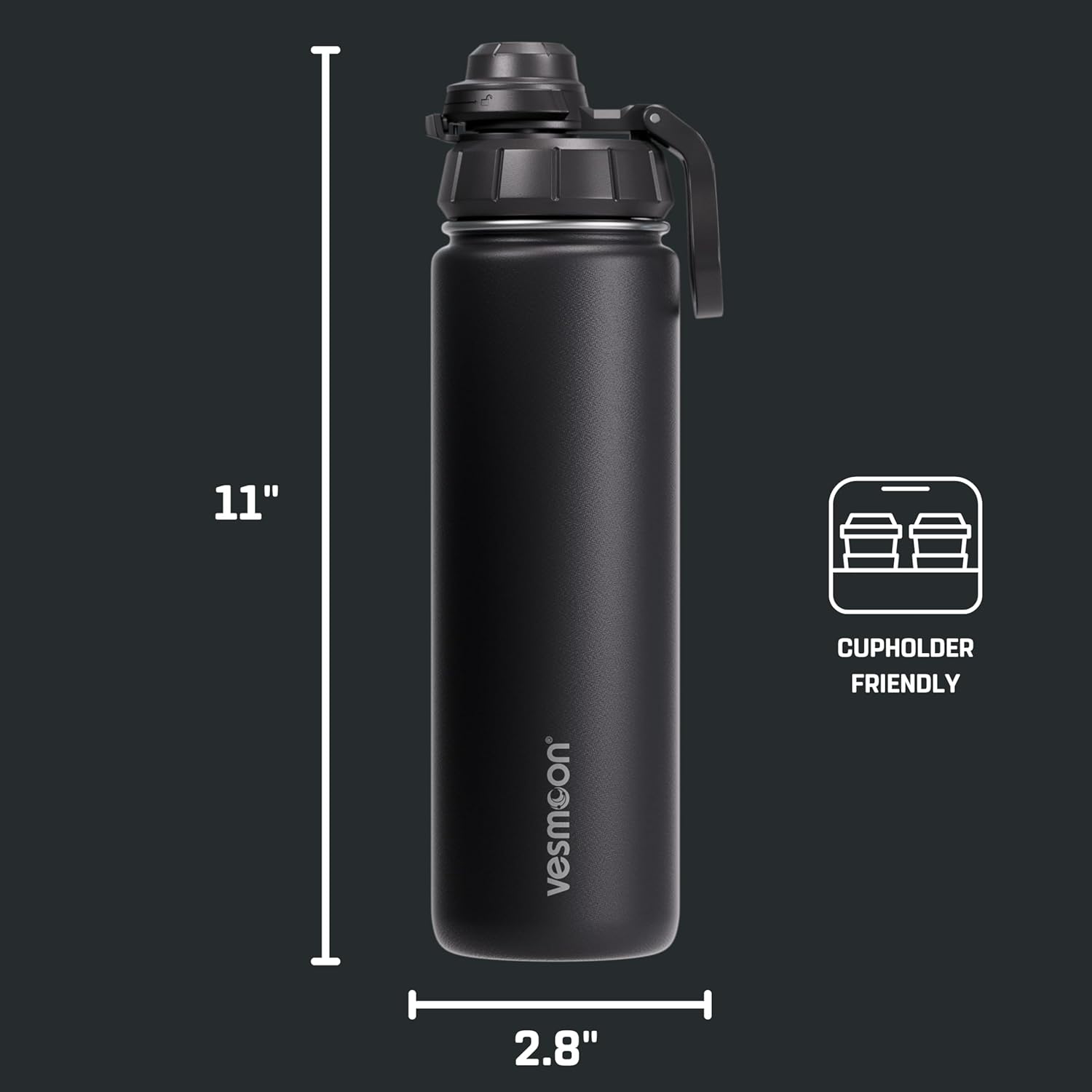Vessence Tea Infuser Bottle - 24 Oz Insulated Loose Leaf & Fruit Infuser Bottle | Leak Proof with FlowSip Lid