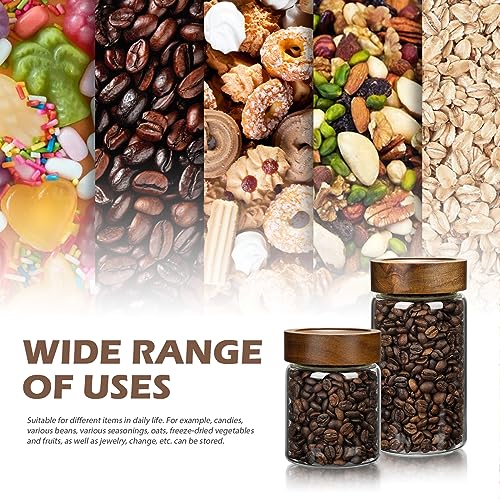 2PCS Small Glass Storage Jars with Airtight Lids