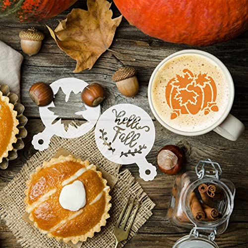 Thanksgiving Cookie Stencils 36Pcs Reusable Fall Cake Coffee Dessert Decor (36 Count)