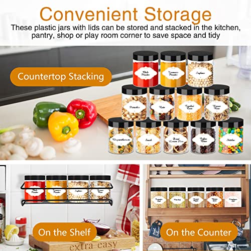 8 OZ Plastic Jars with Lids (48 Count)