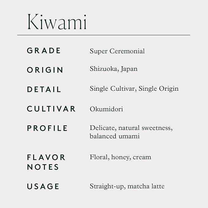 Matchaful - Kiwami - Single Origin, Super Ceremonial Matcha - Fine Green Tea Powder, Direct-Trade From Shizuoka, Japan - Balanced with Flavor Notes of Floral, Honey, and Cream - 100g Bag