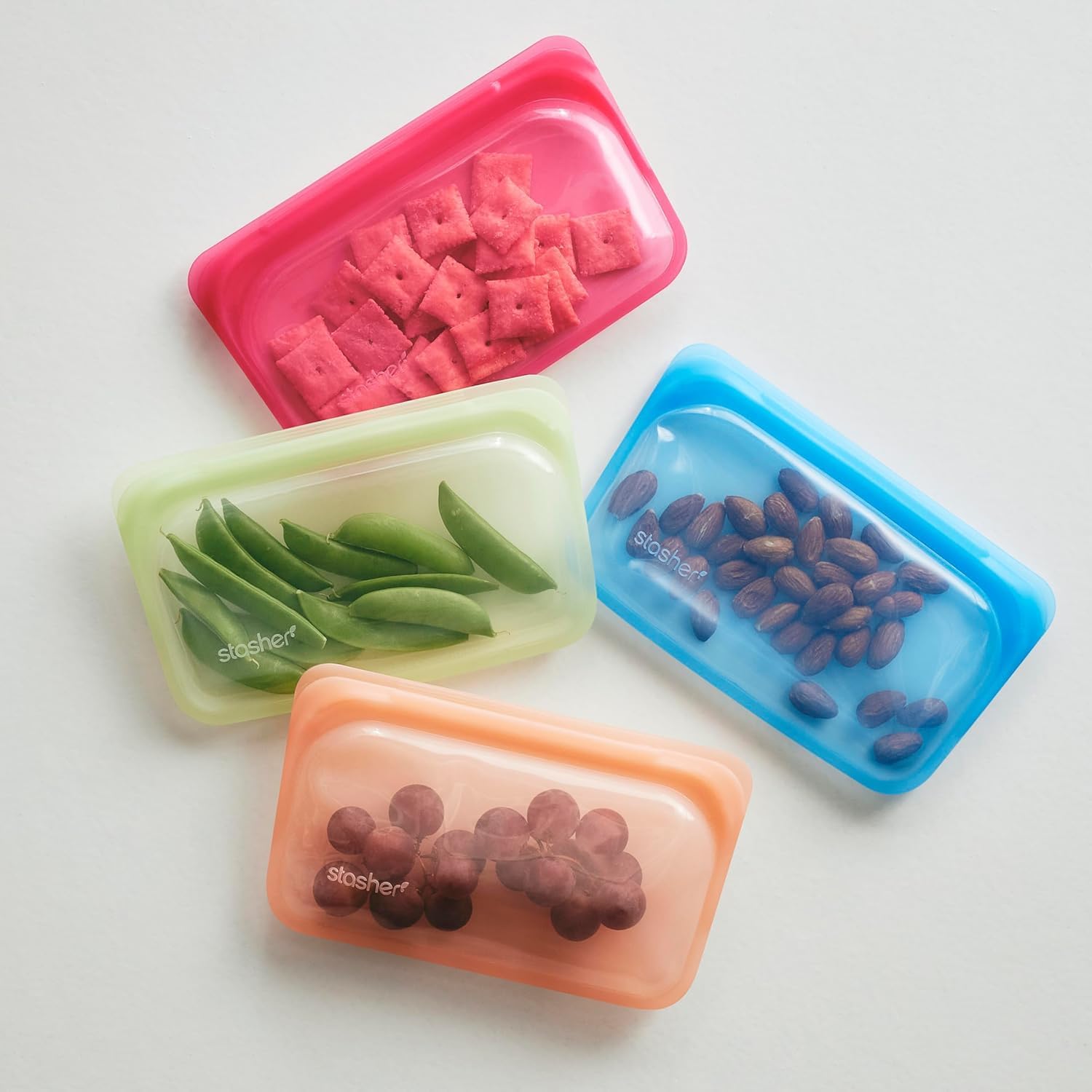 Stasher Premium Silicone Reusable Food Storage Snack Bag, Raspberry, Microwave, Sous Vide, Dishwasher, Oven and Freezer Safe, BPA Free, Leak-free, Eco-friendly, 12 Oz - Blissbrew