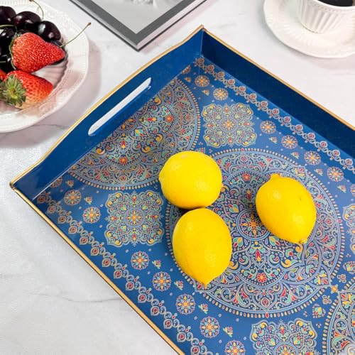 Boho Blue Decorative Tray