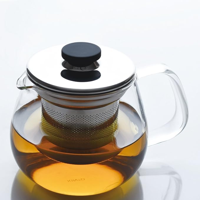 KINTO 8308 UNITEA Teapot, 15.2 fl oz (450 ml), Stainless Steel, Dishwasher Safe, Heat-resistant Glass