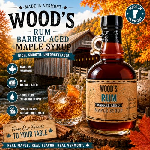 WOODS VERMONT Rum Barrel Aged Maple Syrup (8.45 Fl Oz)