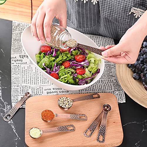 Copper Measuring Cups and Spoons Set 14