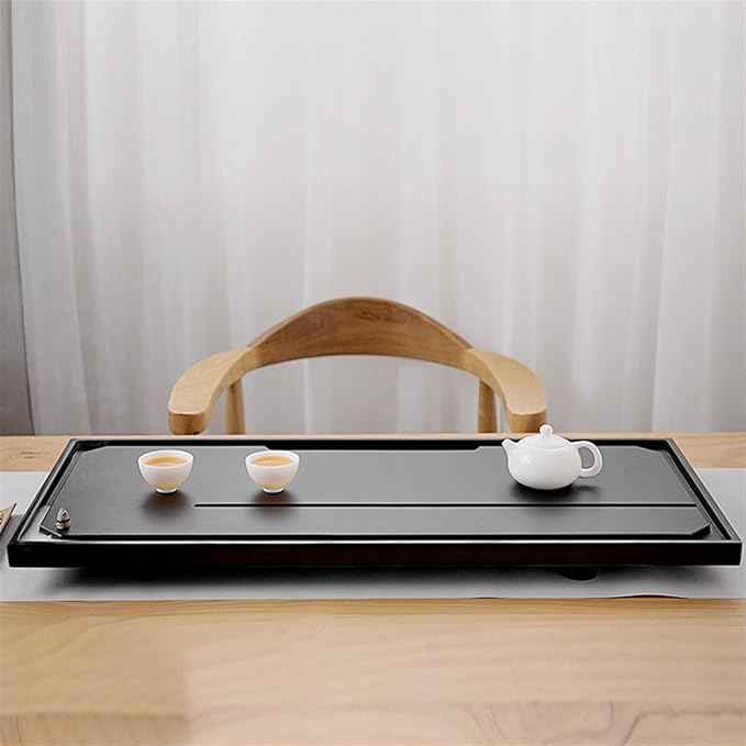 Tea Set Natural Ebonite Tea Tray Simple Home Modern Living Room Kung Fu Tea Sets Tea Sea Desktop Embedded Tea Table Chinese Tea Set(80 * 40 * 3cm)