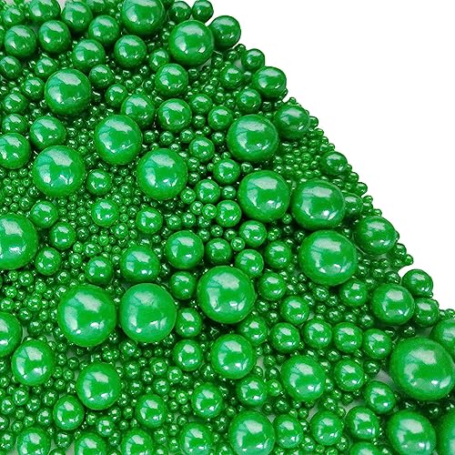 Edible Christmas Green Sugar Pearls Candy Sprinkles 120G (4.23 Ounce)