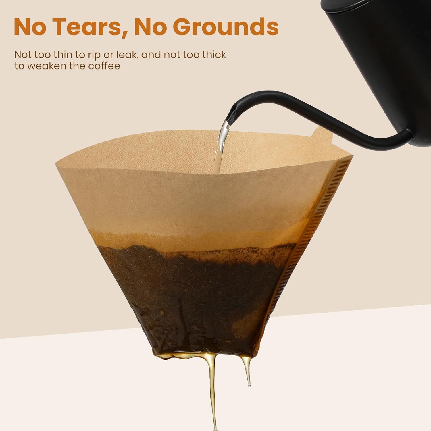 #4 Cone Coffee Filters 8-12 Cup, 400 Count Unbleached Natural Coffee Paper Filters, No Blowout, Disposable Coffee Filter for Pour Over and Drip Coffee Maker - Blissbrew