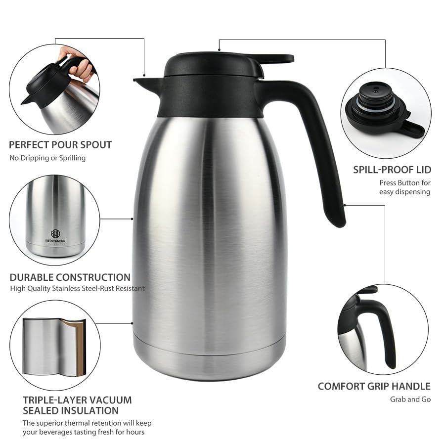 Thermal Coffee Carafe with Cleaning Brush