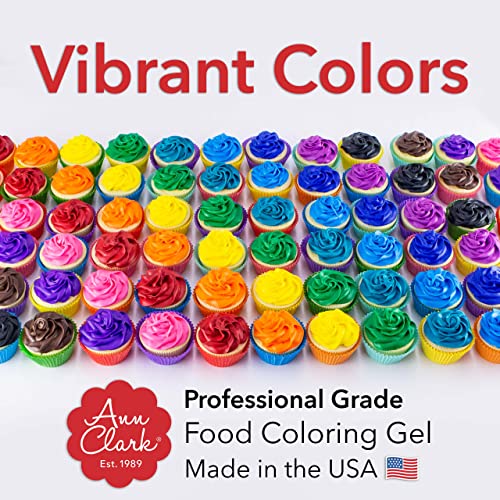 Ann Clark Food Coloring Gel Large 4.5 oz Bottles 12 Color Set Made in USA (54 Fl Oz)