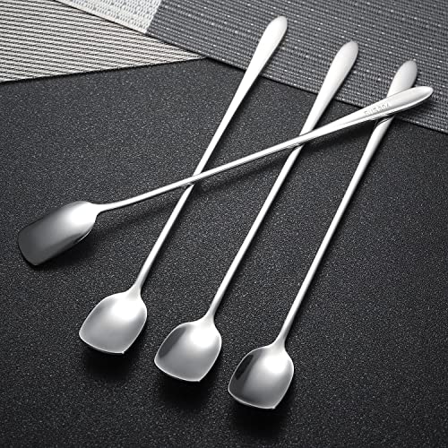 Long Coffee Spoons Steel Set of 6 Stainless Coffee Stirrer Iced Cream Scoop Cocktail Mixing Spoons (6 Count)