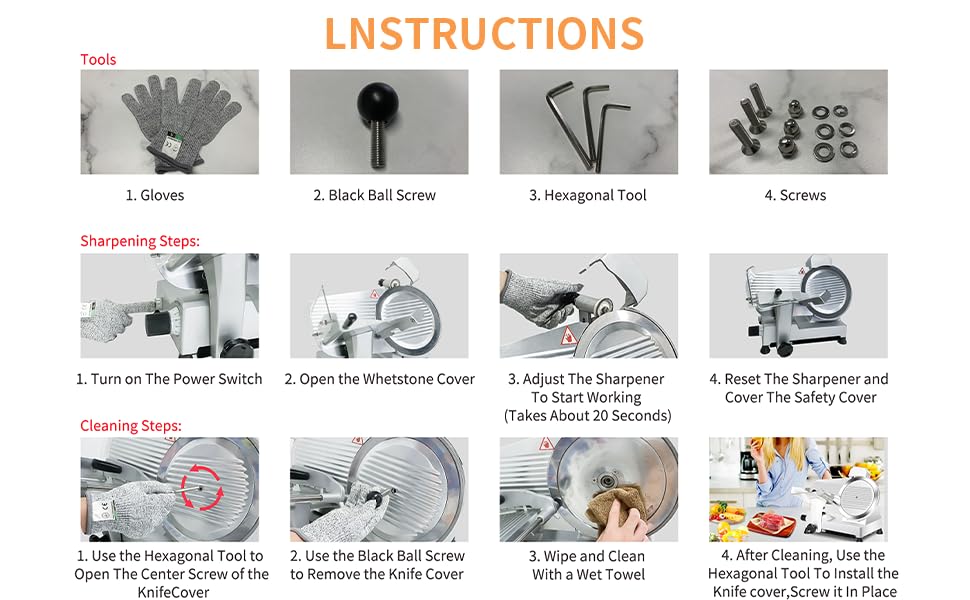 Commercial Meat Slicer 10 inch Electric Food Slicer Frozen Meat