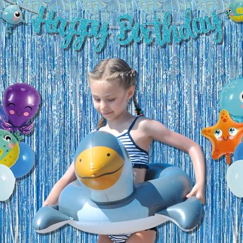 Light Blue Streamers Party Backdrop (2 Count)