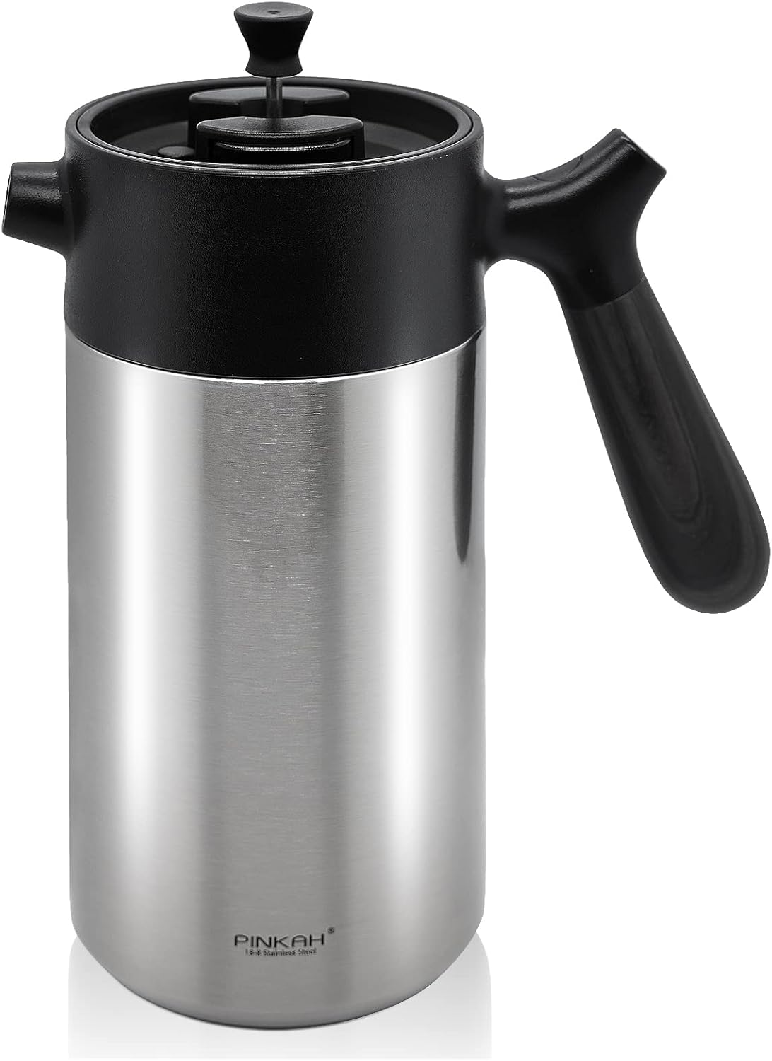 French Press Coffee Maker-32oz Insulated Coffee Press with Wood Grain Handle- Large Capacity, Tea, Espresso & Cold Brew, Stainless Steel - Blissbrew