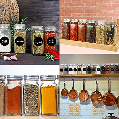 48 Pack 4oz Glass Spice Jars with Metal Caps and Shaker Lid