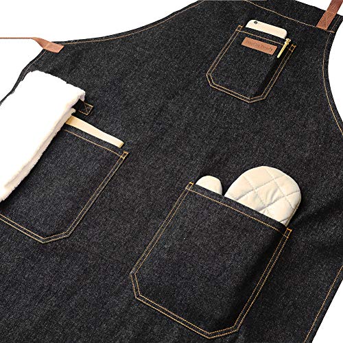 Denim Chef Apron with Pockets