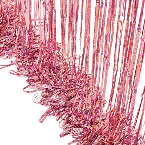 Rose Gold Tinsel Foil Fringe Curtains